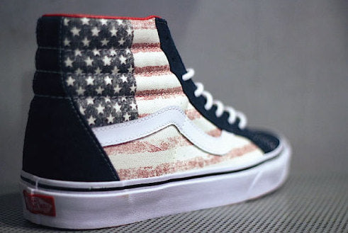 Vans (バンズ)Skate Hi スケート ハイ USA Vintage Flag Navy Suede Sk8 Star&Stripe