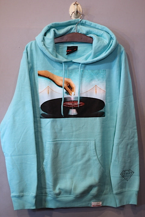 Diamond Supply Co(ダイアモンド サプライ) Diamond Records Pull Hoodie Diamond Blue Teal
