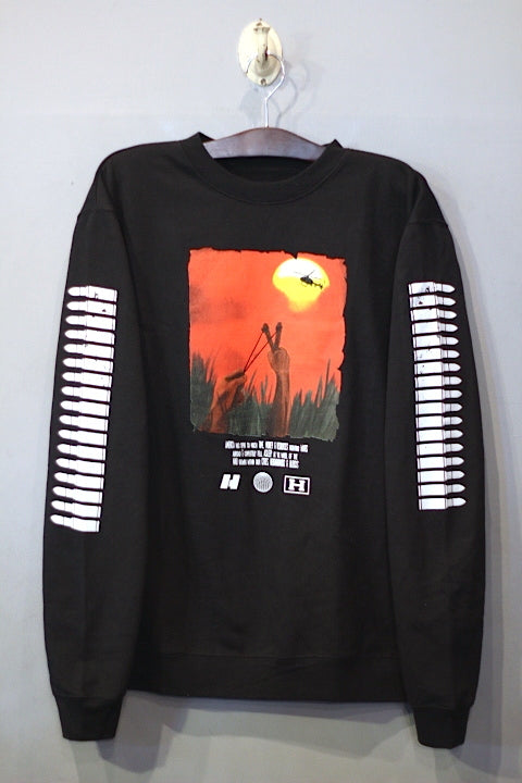 Hstry (ヒストリー) Slingshot Crew Neck Sweat Black クルー スウェット