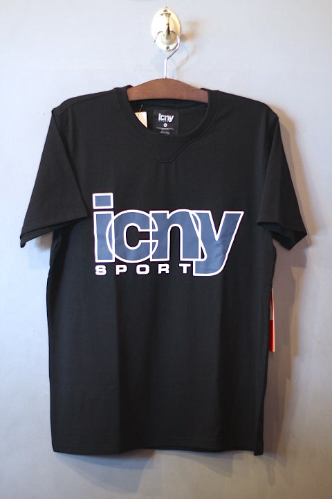 ICNY(アイスコールドニューヨーク) Overlap Tee 3M Reflective T-Shirt 2Tone Black