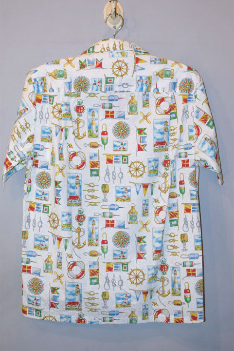 Pacific legend Aloha Shirts Ship Allover White ホワイト パシフィック レジェンド アロハシャツ