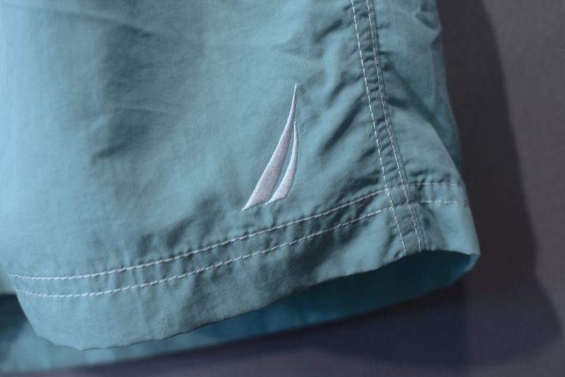 Nautica(ノーティカ) 2Tone Swim Shorts White Teal 切替 ツートーン スイム ショーツ ホワイト グリーン ショート パンツ Nylon