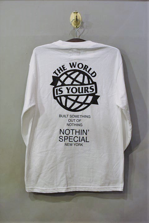 Nothin' Special(ナッシン スペシャル) L/S Tee White Nas 長袖 Tシャツ
