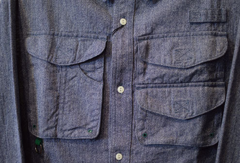 Phat Bite L/S Fishermans Shirt Indigo Chambray