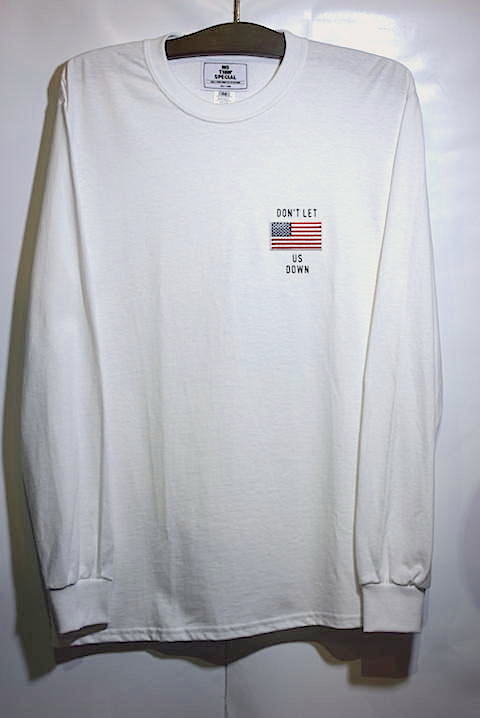 Nothin' Special(ナッシン スペシャル) Don't let us down L/S Tee White 長袖 ロングスリーブ Tシャツ ホワイト Logo ロゴ Flag フラッグ