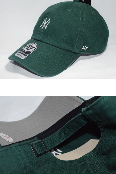 47 Brand(フォーティーセブンブランド) New York Yankees Ball Cap Small Logo Green White グリーン ホワイト スモール ロゴ Round 6 Panel メンズ ユニセックス ラウンド キャップ MLB メジャー スポーツ ヤンキース