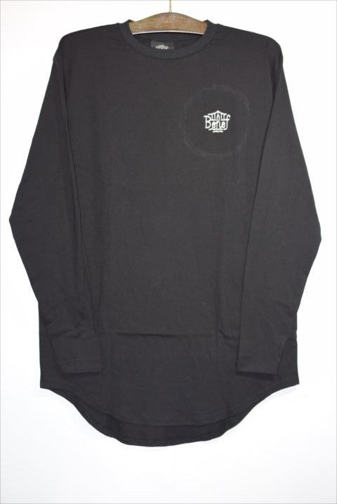 Belief (ビリーフ) Triboro L/S Scoop Tee Black ロング丈 長袖 Tシャツ