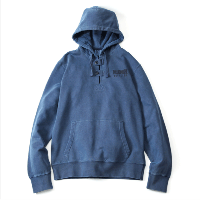 Billionaire Boys Club (ビリオネアボーイズクラブ) Military Button Popover Hoodie ミリタリー フーディー Overdye Navy