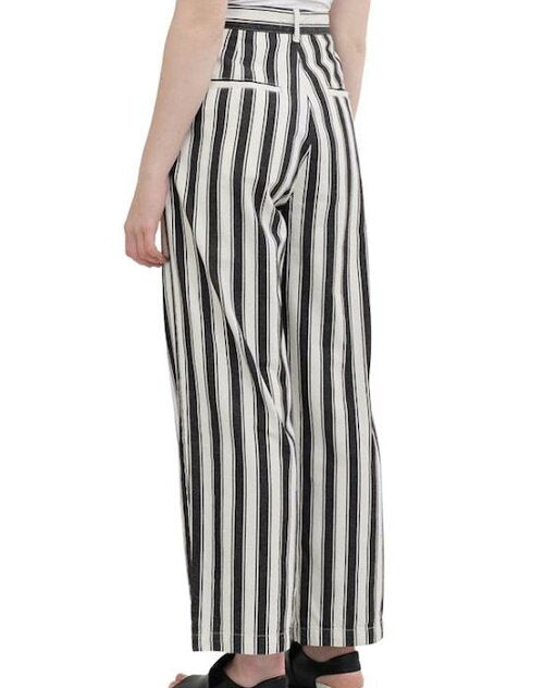 W` Cardony Stripe Pants Black White ブラック ホワイト ウィメンズ レディース Relaxed Straight