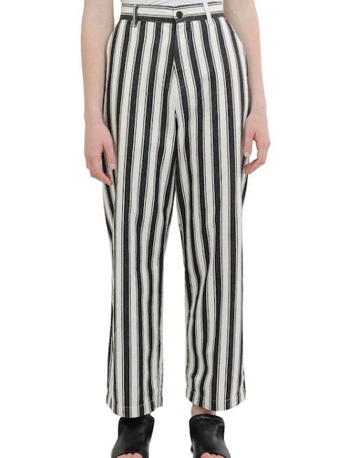 W` Cardony Stripe Pants Black White ブラック ホワイト ウィメンズ レディース Relaxed Straight