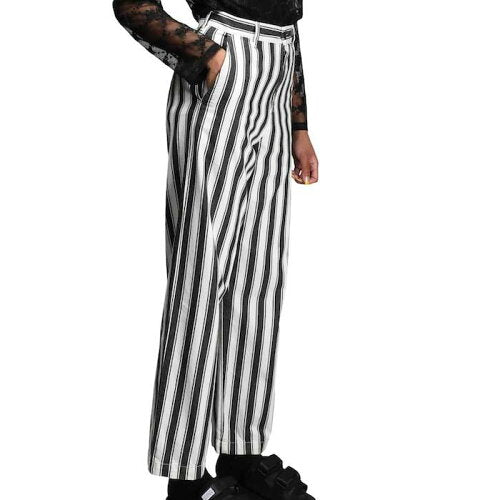 W` Cardony Stripe Pants Black White ブラック ホワイト ウィメンズ レディース Relaxed Straight