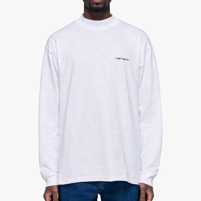 Mockneck embroidery L/S Script Logo Tee 刺繍 長袖 Tシャツ モック ネック