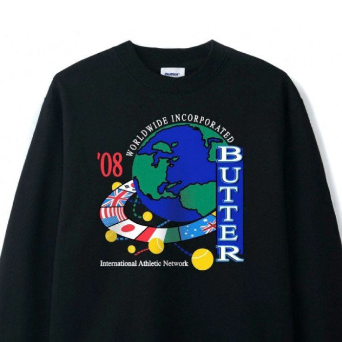 Atthletic Network Crewneck Sweat アスレチック ネットワーク クルーネック スウェット シャツ BLACK ブラック