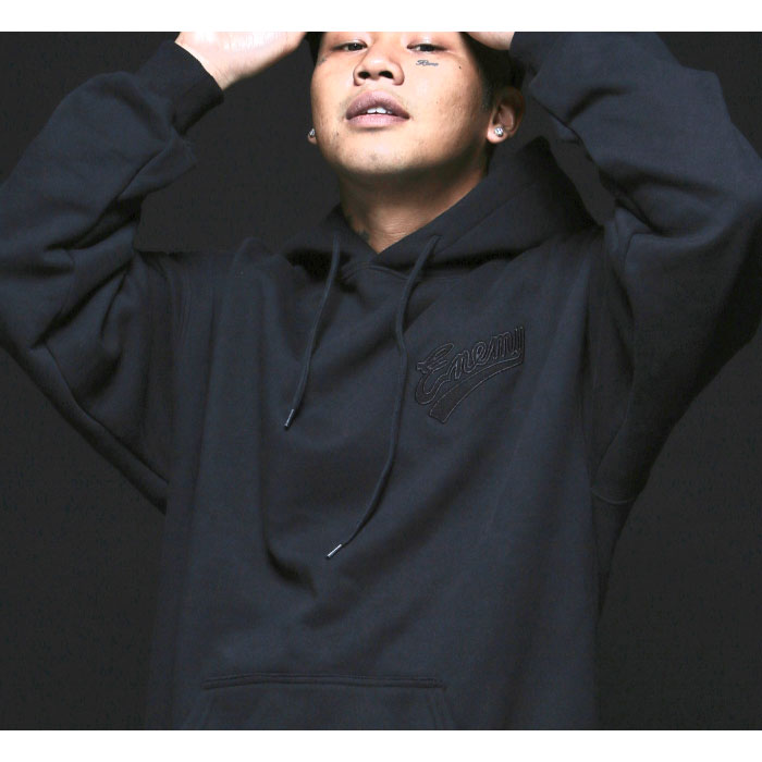 x PUBLIC ENEMY Blackout PE Sweat Hoodie パブリック エネミー ブラックアウト スウェット フーディー Black