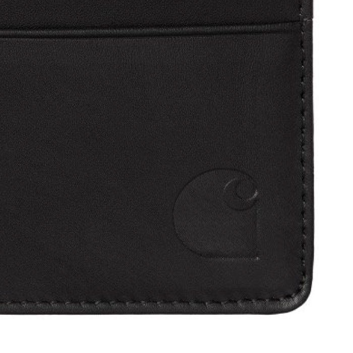 Leather Fold Wallet Black レザー フォールド ウォレット 札入れ カード ポケット 財布 ブラック 黒 牛革