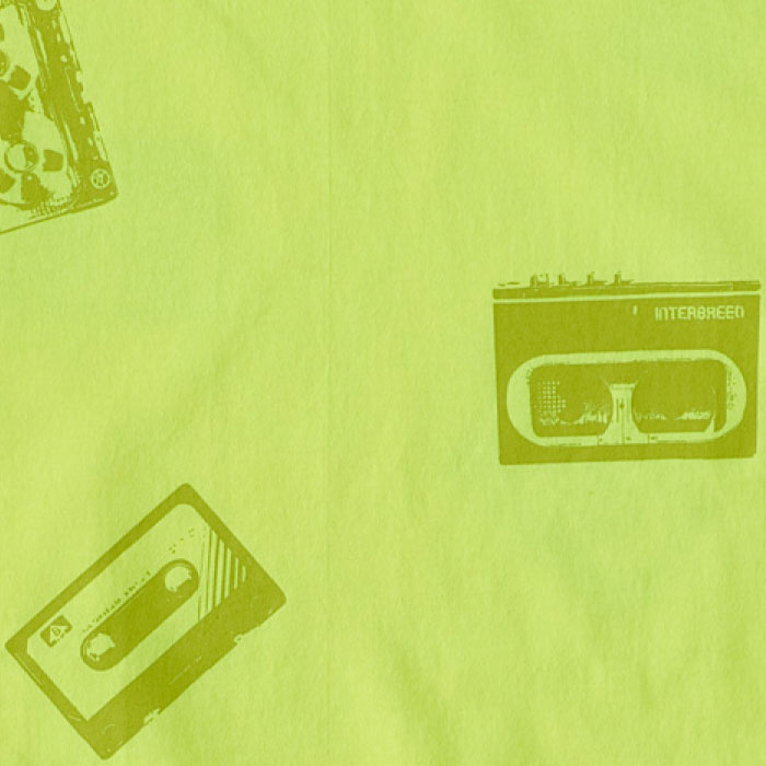 Oldies S/S Tee 半袖 総柄 オールディーズ Cassette Tape カセット テープ Tシャツ Neon Yellow
