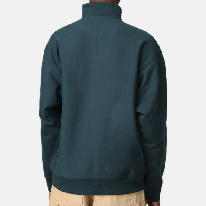 Half Zip American Script Sweat Shirt ハーフ ジップ アメリカン スクリプト ロゴ スウェット シャツ Deep Lagoon Green グリーン