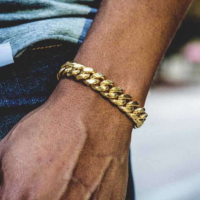 10mm Miami Cuban Chain Bracelet マイアミ キューバン ブレスレット ゴールド