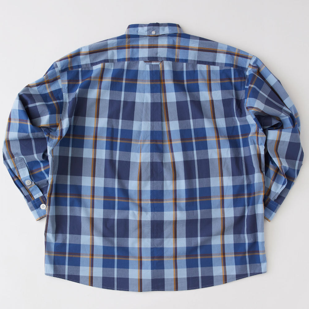 Deka Cheka L/S Shirt チェック ボタンダウン 長袖 シャツ Blue