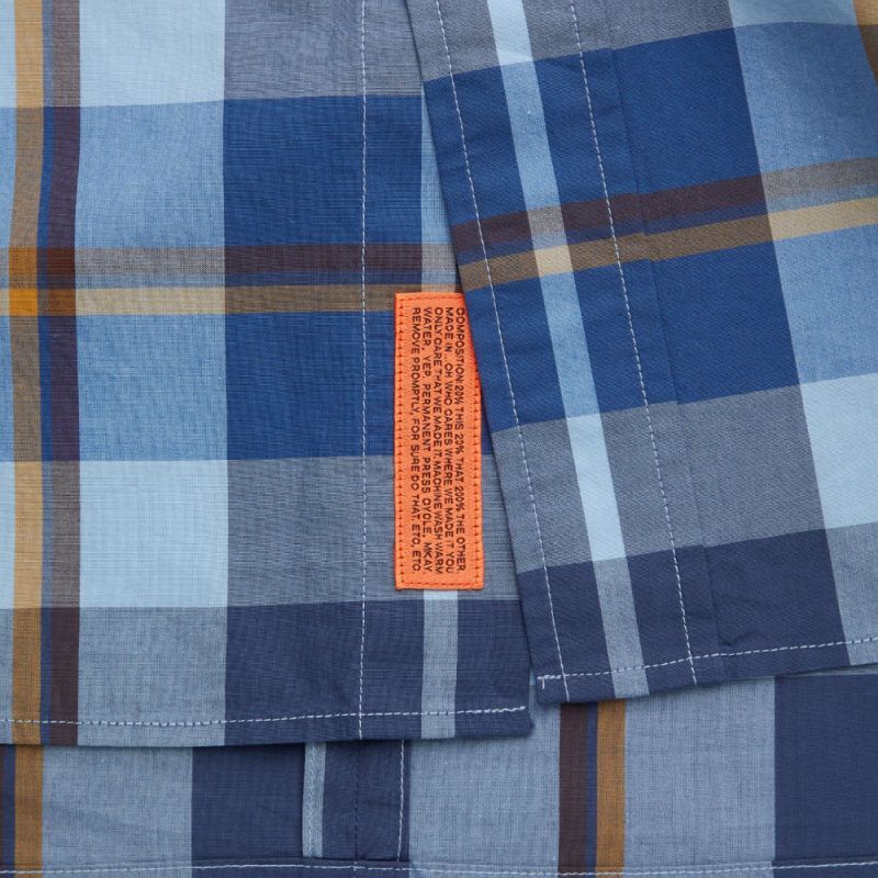 Deka Cheka L/S Shirt チェック ボタンダウン 長袖 シャツ Blue