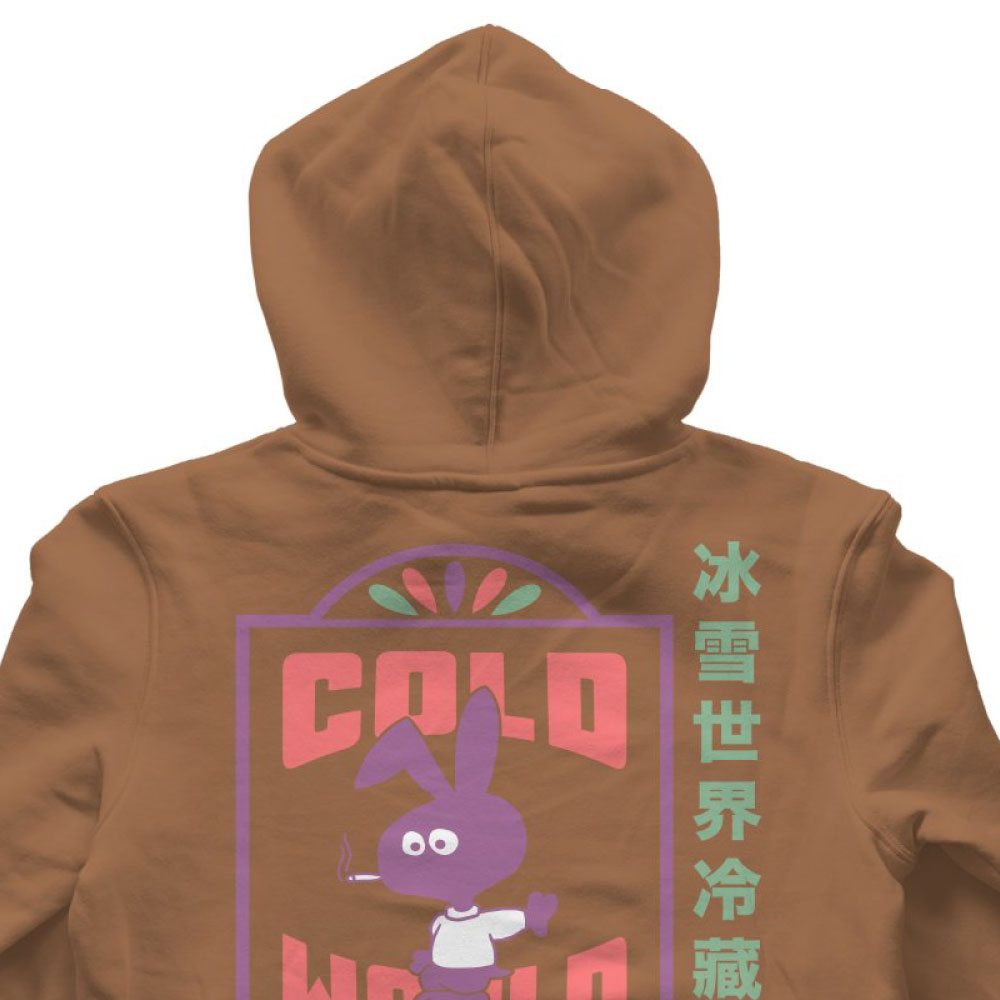 Frozen Goods Motel Bunny Sweat Hoodie モーテル バニー スウェット フーディー Saddle Brown