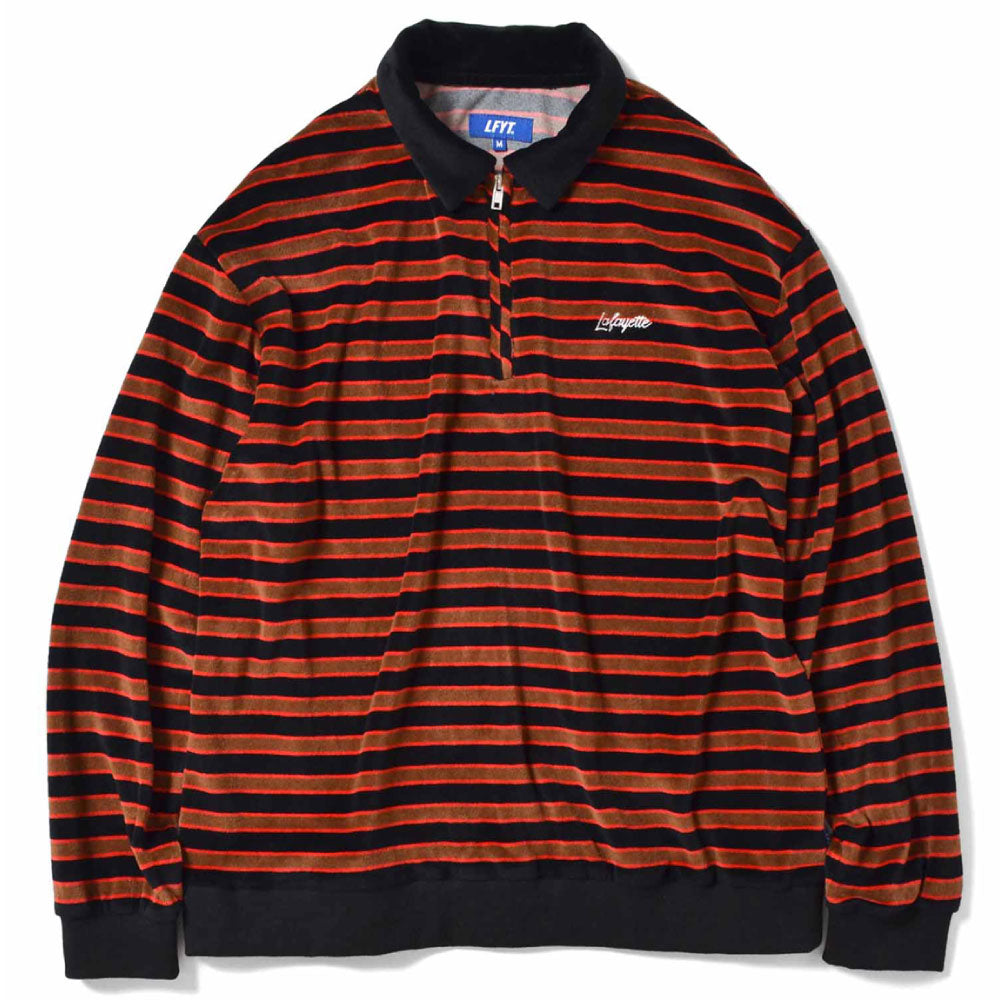 Half Zip Velour Shirt 長袖 ハーフ ジップ ベロア シャツ Brown
