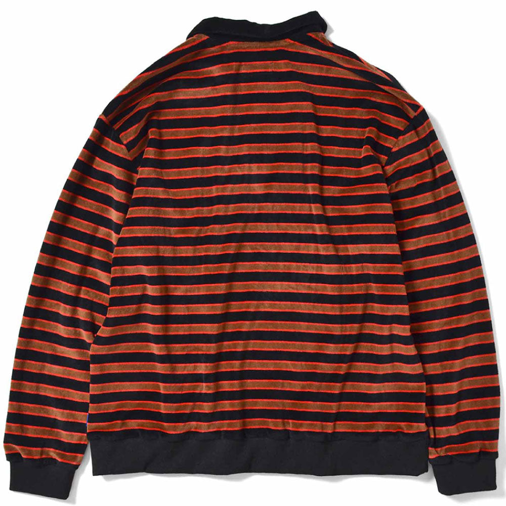 Half Zip Velour Shirt 長袖 ハーフ ジップ ベロア シャツ Brown