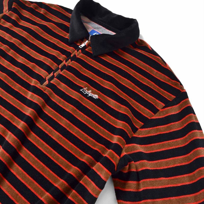 Half Zip Velour Shirt 長袖 ハーフ ジップ ベロア シャツ Brown