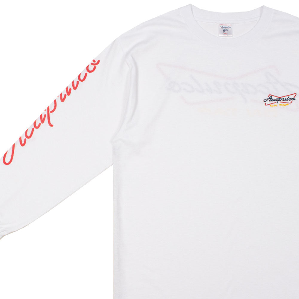Buy Back Retro L/S Neon embroidery Tee ロングスリーブ ロンT 長袖 Tシャツ 刺繍 White