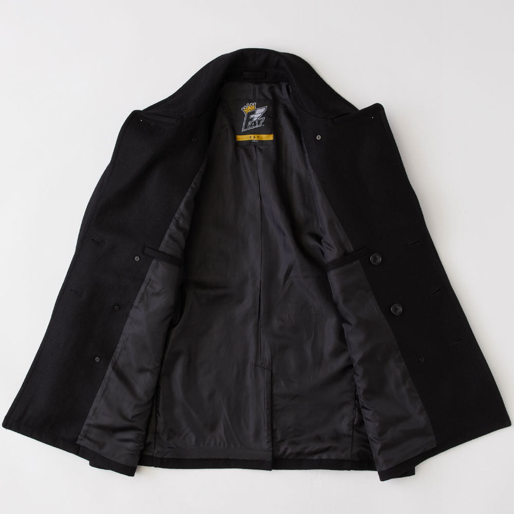 Pover P-Coat ウール メルトン Pコート ジャケット リラックス Black