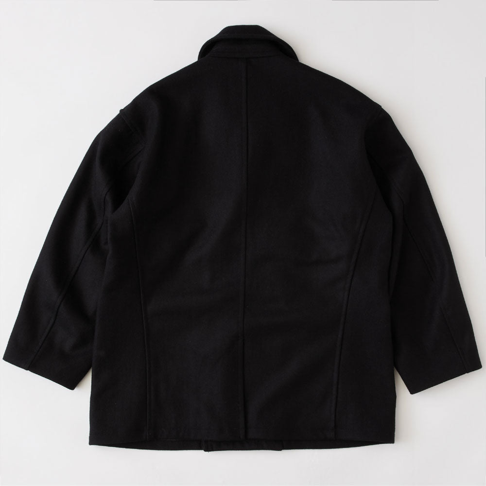 Pover P-Coat ウール メルトン Pコート ジャケット リラックス Black