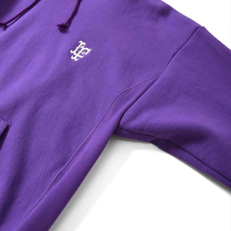 Striped Rib Small LF Logo US Cotton Hooded Sweatshirt ストライプ リブ ロゴ プルオーバー パーカー スウェット Purple