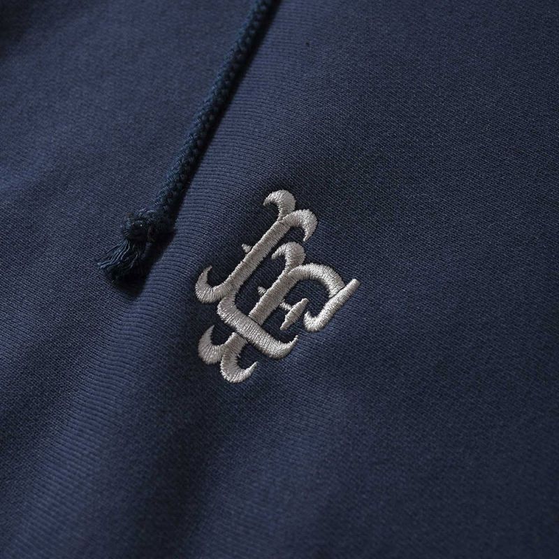 Striped Rib Small LF Logo US Cotton Hooded Sweatshirt プルオーバー パーカー スウェット Navy