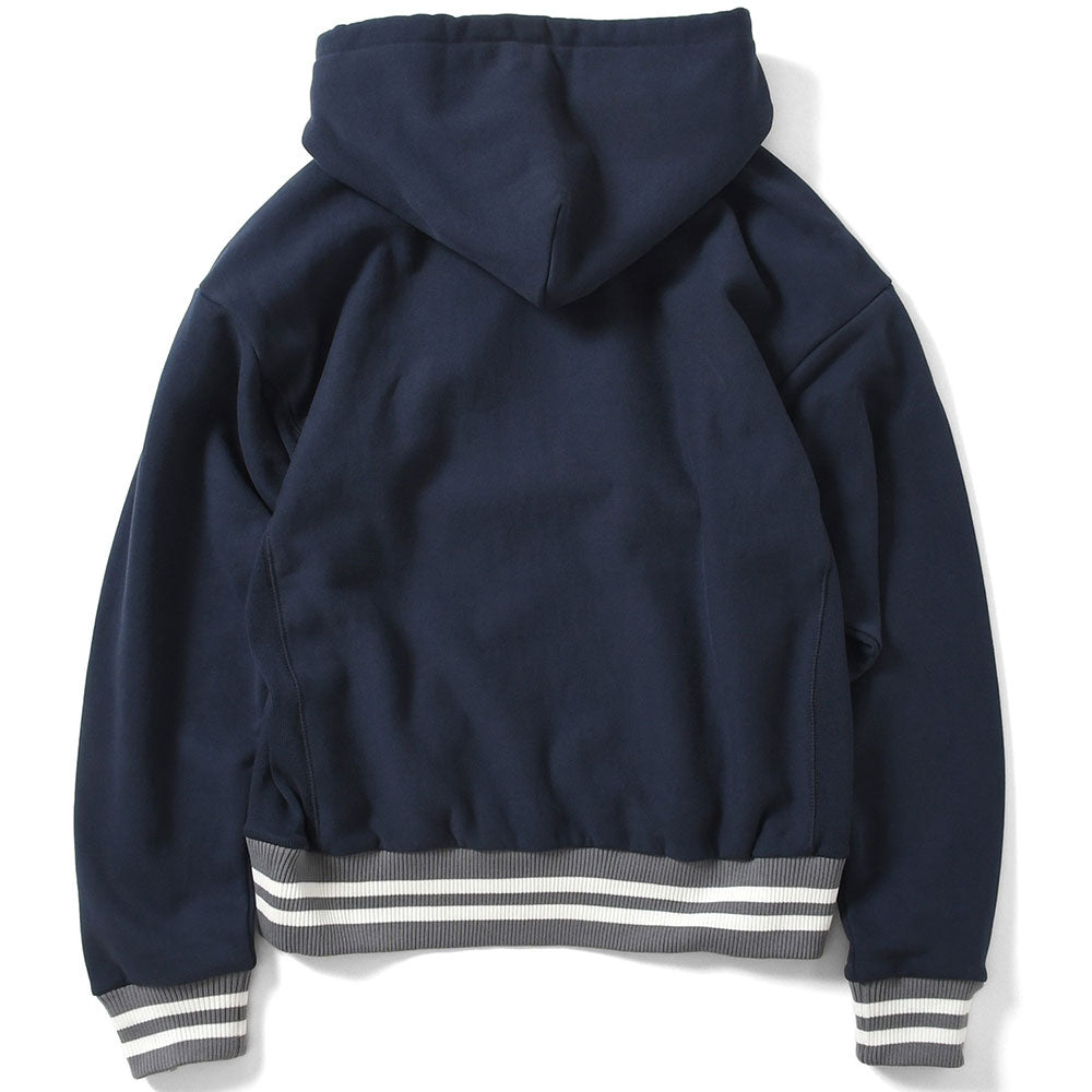 Striped Rib Small LF Logo US Cotton Hooded Sweatshirt プルオーバー パーカー スウェット Navy
