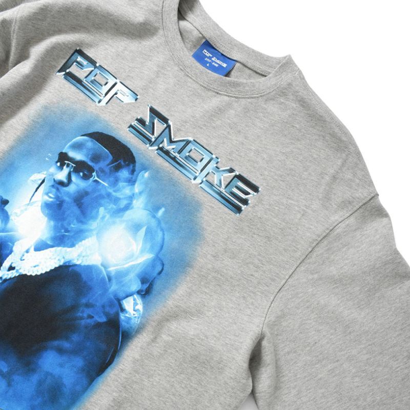 × Pop Smoke × S45 Woo L/S Tee ポップ・スモーク 長袖 Tシャツ Grey