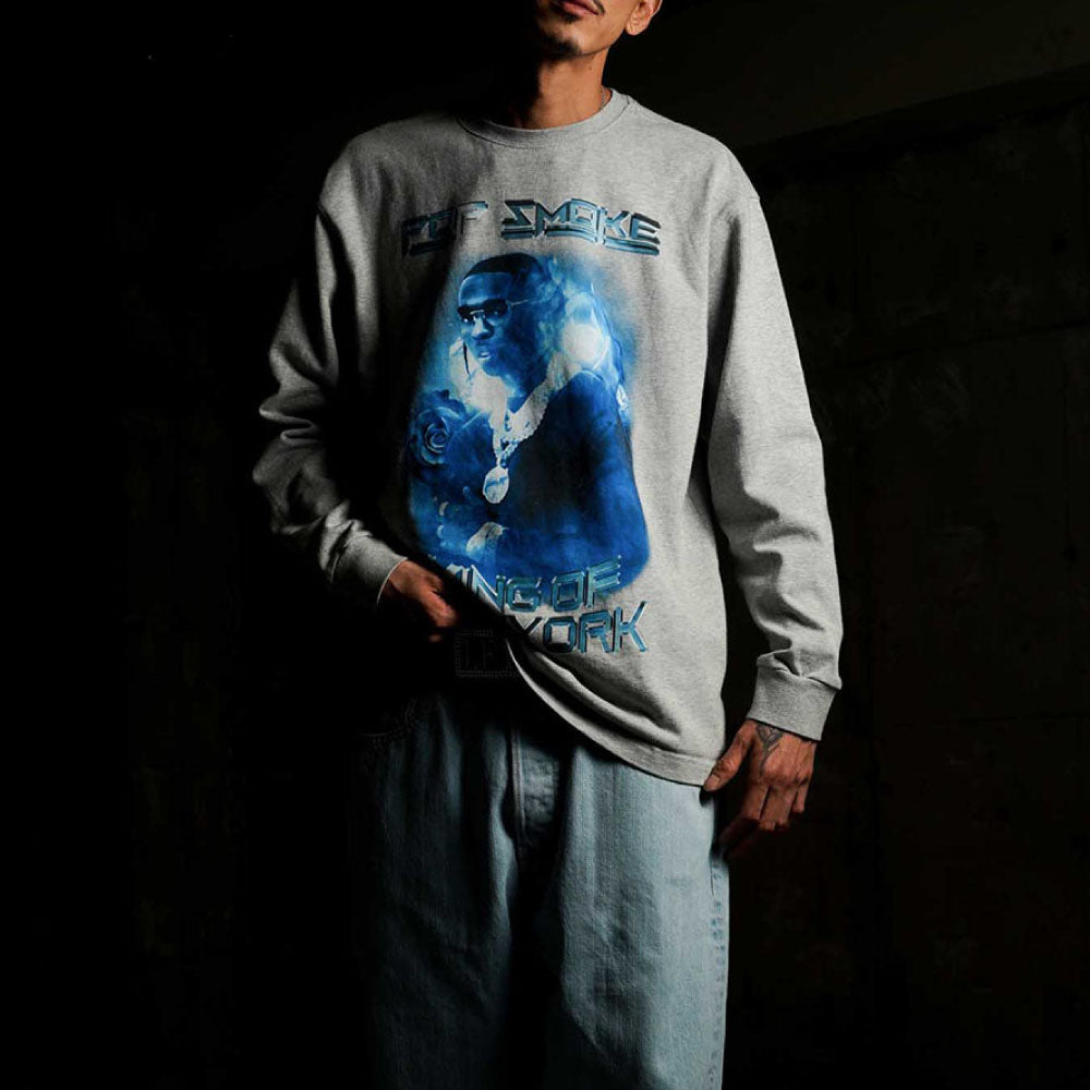 × Pop Smoke × S45 Woo L/S Tee ポップ・スモーク 長袖 Tシャツ Grey