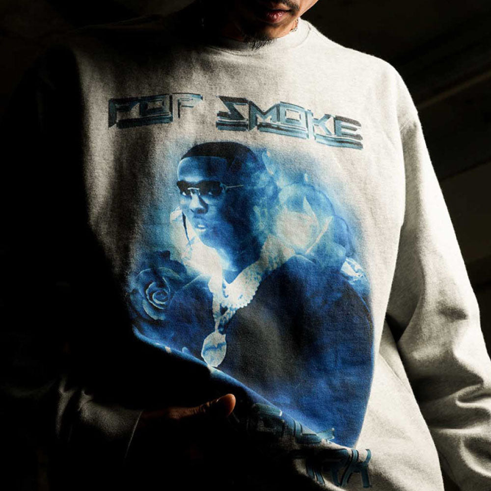 × Pop Smoke × S45 Woo L/S Tee ポップ・スモーク 長袖 Tシャツ Grey