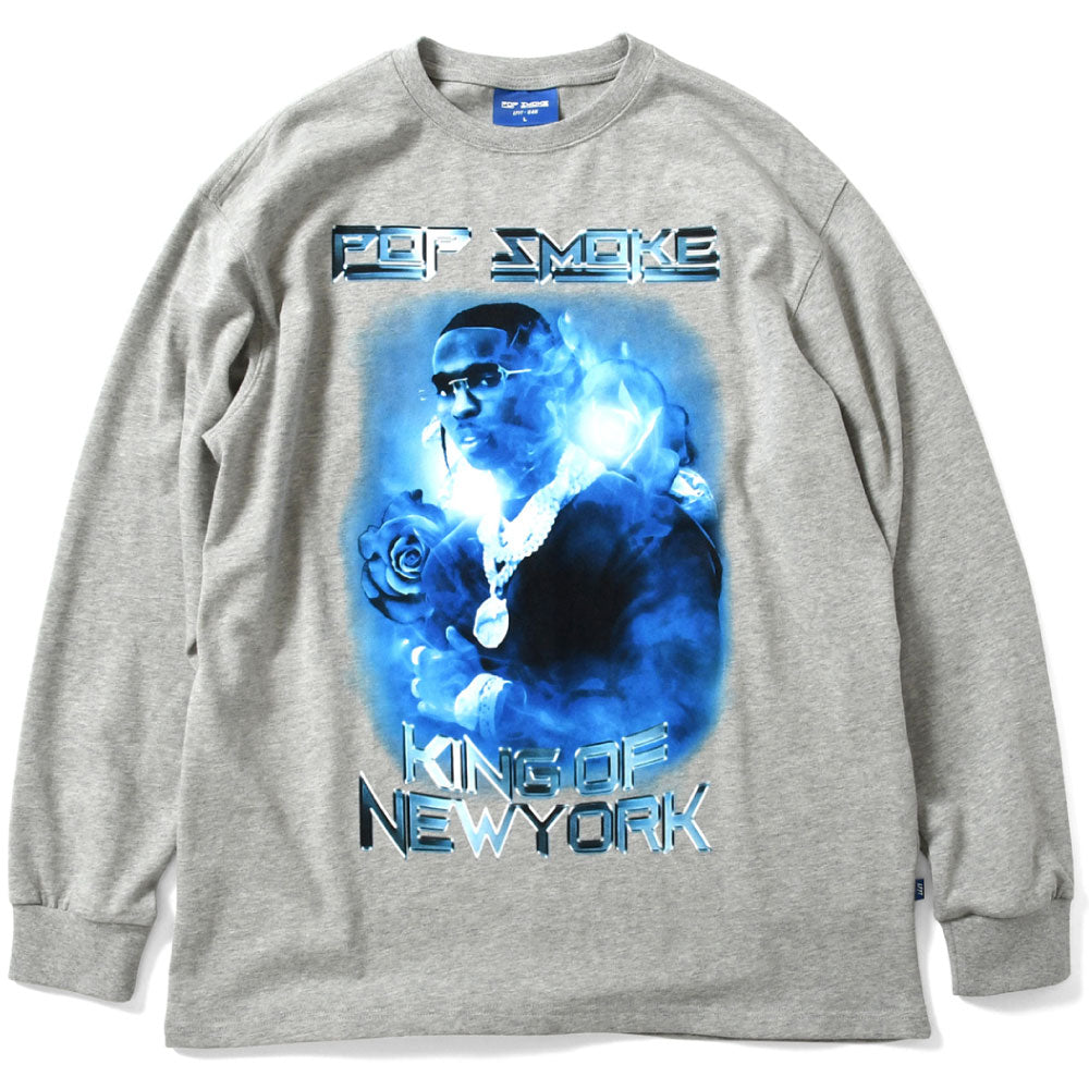 × Pop Smoke × S45 Woo L/S Tee ポップ・スモーク 長袖 Tシャツ Grey