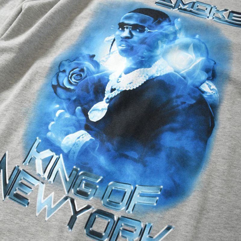 × Pop Smoke × S45 Woo L/S Tee ポップ・スモーク 長袖 Tシャツ Grey