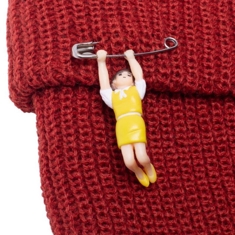 Hanging Girl Cuff Beanie ロゴ ビーニー ニット キャップ 帽子 Rust Red Royal Blue