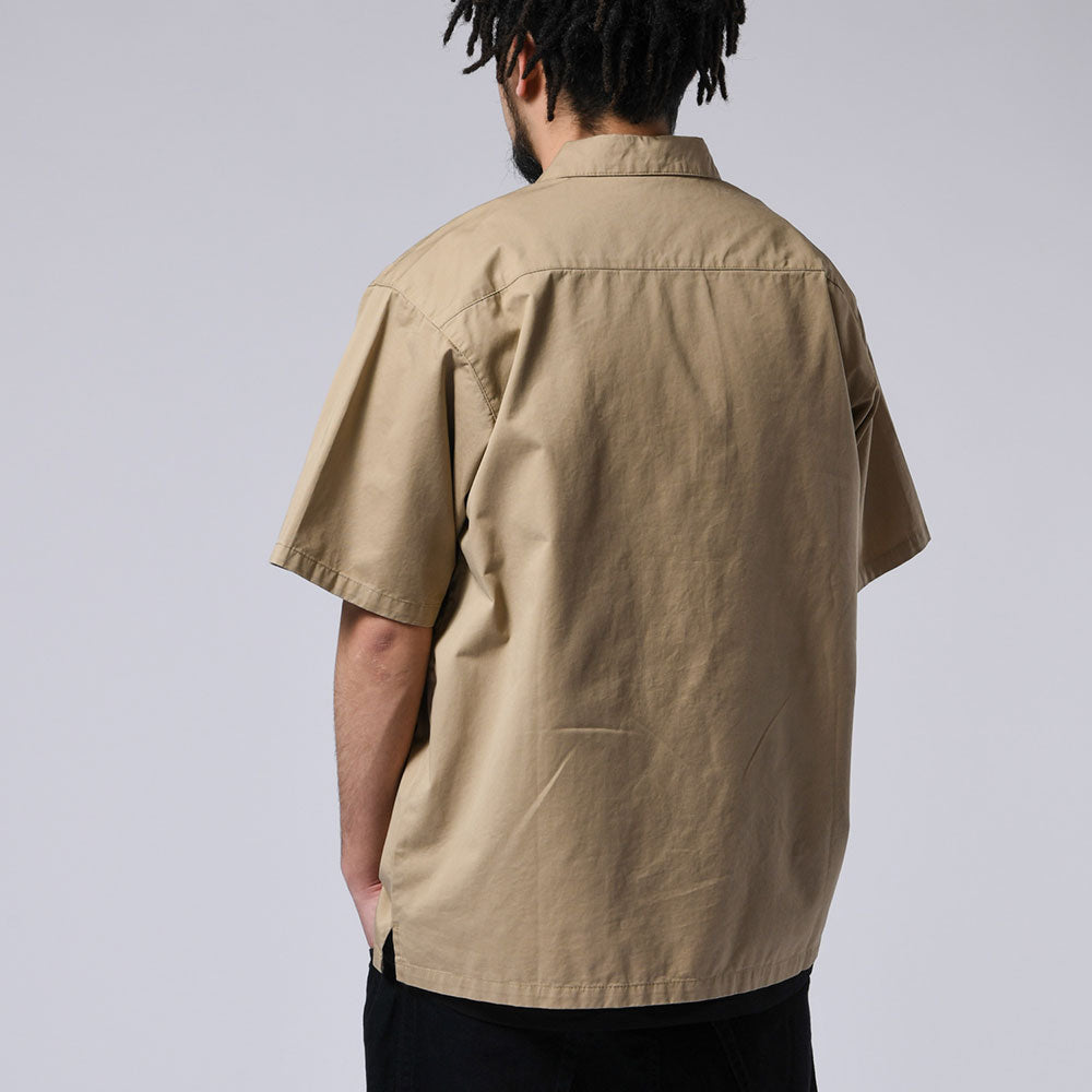 Ignition Logo Half Zip Work Shirt 半袖 ハーフジップ シャツ Beige
