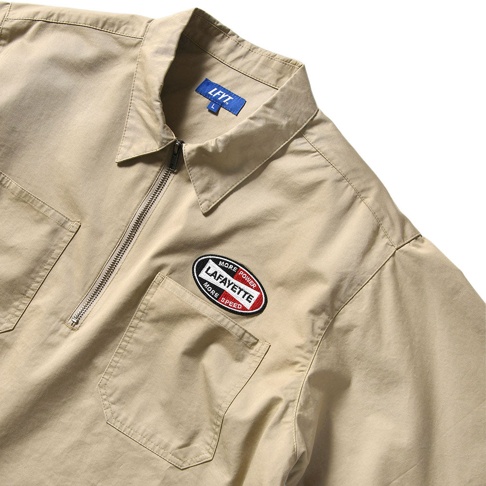 Ignition Logo Half Zip Work Shirt 半袖 ハーフジップ シャツ Beige