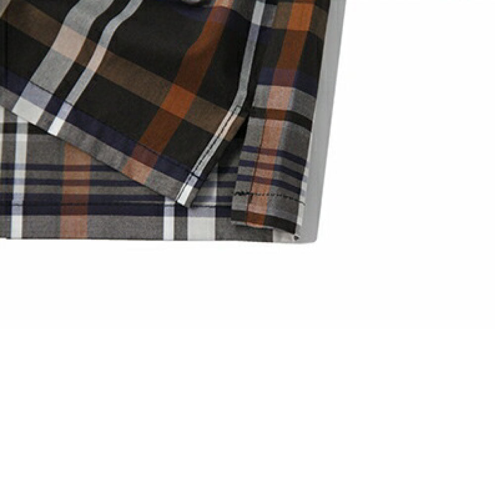 Patterned Pajama Shits チェック パターン パジャマ シャツ プレイド Brown Plaid