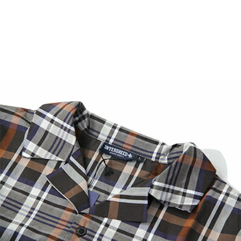 Patterned Pajama Shits チェック パターン パジャマ シャツ プレイド Brown Plaid