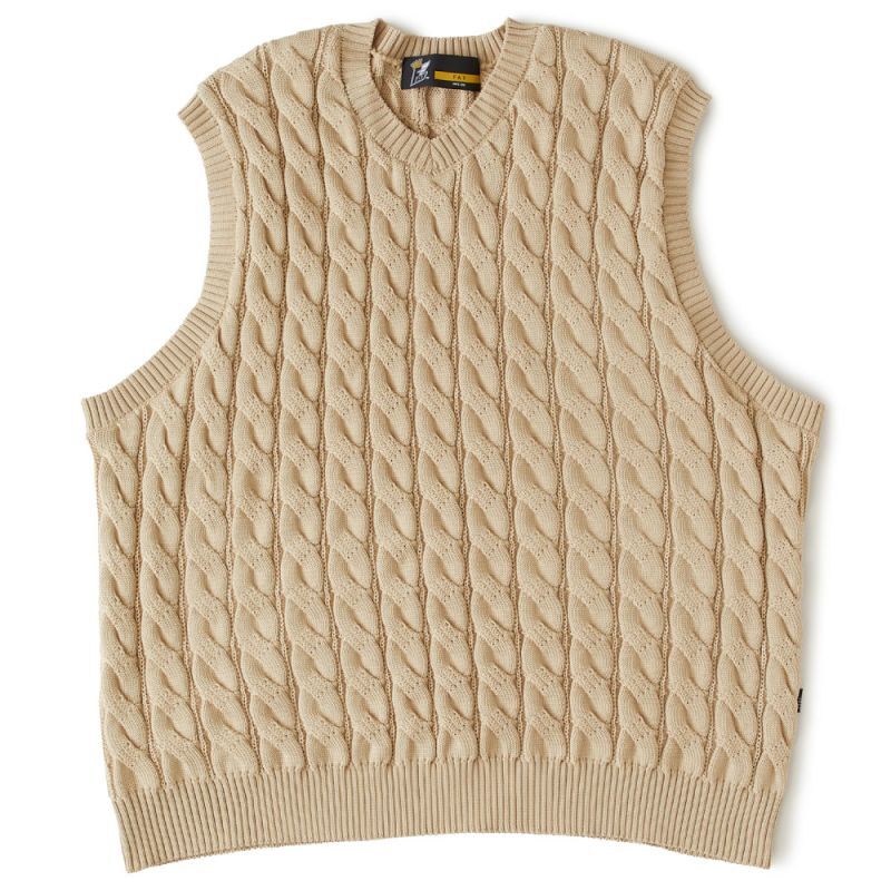 Cablest V-Neck Vest Vネック ケーブル ベスト Beige