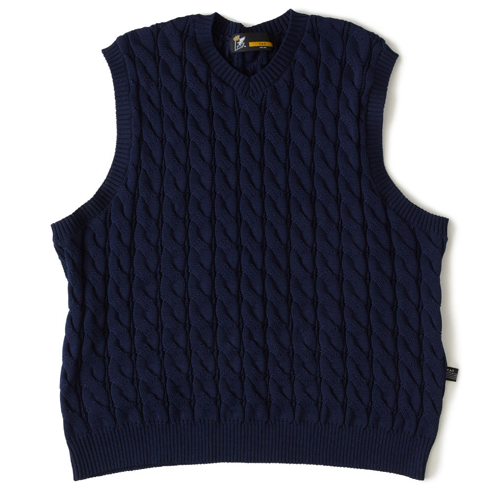 Cablest V-Neck Vest Vネック ケーブル ベスト Navy