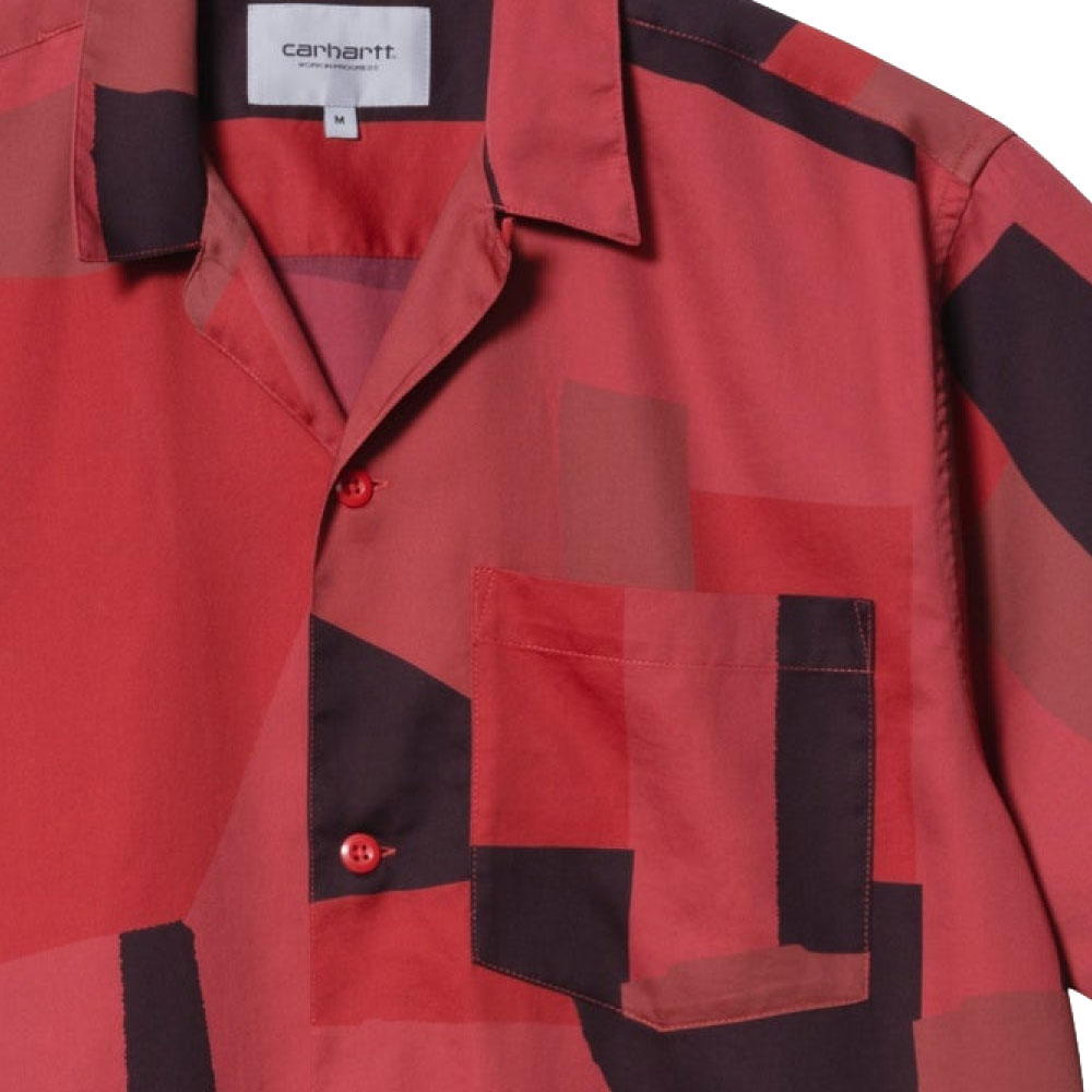Geo S/S Shirt 半袖 ジオ サテン リゾート オープン カラーシャツ Cornel
