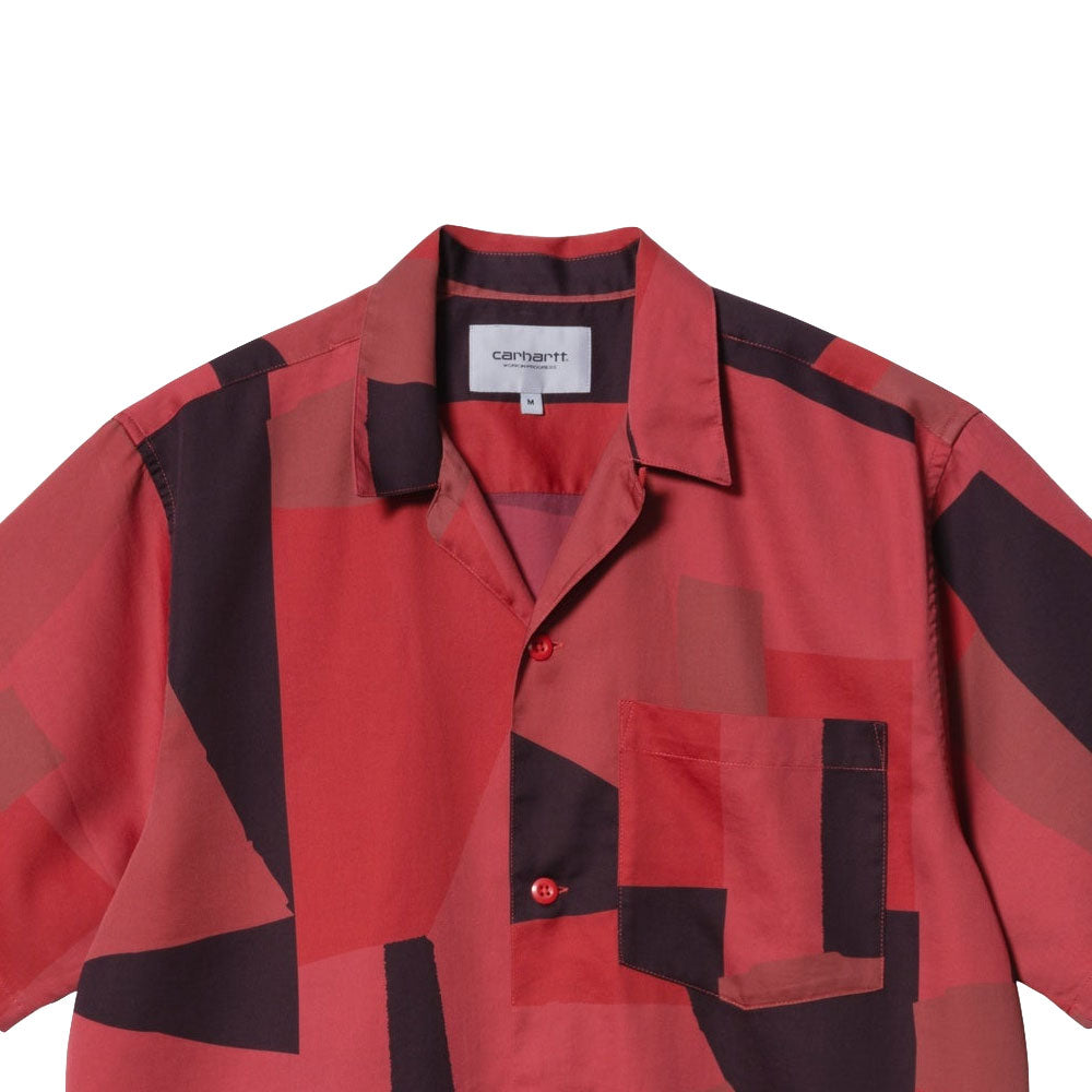 Geo S/S Shirt 半袖 ジオ サテン リゾート オープン カラーシャツ Cornel