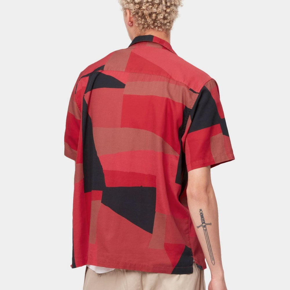 Geo S/S Shirt 半袖 ジオ サテン リゾート オープン カラーシャツ Cornel