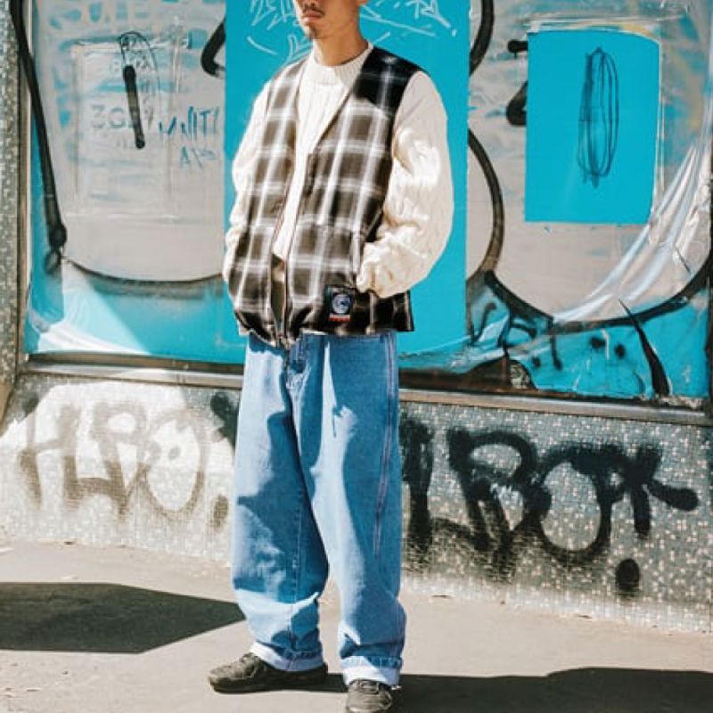Shadow Plaid Reversible Vest チェック リバーシブル ベスト